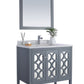 Laviva 313MKSH-36G-WC Laviva Mediterraneo 36" Gray Bathroom Vanity with White Carrara Marble Countertop 313MKSH-36G-WC