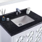 Laviva 313MKSH-36W-BW Laviva Mediterraneo 36" White Bathroom Vanity with Black Wood Marble Countertop 313MKSH-36W-BW