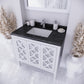 Laviva 313MKSH-36W-BW Laviva Mediterraneo 36" White Bathroom Vanity with Black Wood Marble Countertop 313MKSH-36W-BW