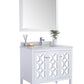 Laviva 313MKSH-36W-WC Laviva Mediterraneo 36" White Bathroom Vanity with White Carrara Marble Countertop 313MKSH-36W-WC