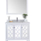 Laviva 313MKSH-36W-WC Laviva Mediterraneo 36" White Bathroom Vanity with White Carrara Marble Countertop 313MKSH-36W-WC