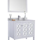 Laviva 313MKSH-36W-WQ Laviva Mediterraneo 36" White Bathroom Vanity with White Quartz Countertop 313MKSH-36W-WQ