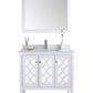 Laviva 313MKSH-36W-WQ Laviva Mediterraneo 36" White Bathroom Vanity with White Quartz Countertop 313MKSH-36W-WQ