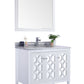 Laviva 313MKSH-36W-WS Laviva Mediterraneo 36" White Bathroom Vanity with White Stripes Marble Countertop 313MKSH-36W-WS