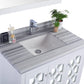 Laviva 313MKSH-36W-WS Laviva Mediterraneo 36" White Bathroom Vanity with White Stripes Marble Countertop 313MKSH-36W-WS