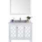 Laviva 313MKSH-36W-WS Laviva Mediterraneo 36" White Bathroom Vanity with White Stripes Marble Countertop 313MKSH-36W-WS