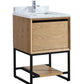 Laviva 313SMR-24CO-WC Laviva Alto 24" California White Oak Bathroom Vanity with White Carrara Marble Countertop 313SMR-24CO-WC