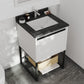 Laviva 313SMR-24W-BW Laviva Alto 24" White Bathroom Vanity with Black Wood Marble Countertop 313SMR-24W-BW