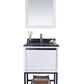 Laviva 313SMR-24W-BW Laviva Alto 24" White Bathroom Vanity with Black Wood Marble Countertop 313SMR-24W-BW