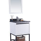 Laviva 313SMR-24W-BW Laviva Alto 24" White Bathroom Vanity with Black Wood Marble Countertop 313SMR-24W-BW