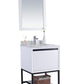 Laviva 313SMR-24W-WC Laviva Alto 24" White Bathroom Vanity with White Carrara Marble Countertop 313SMR-24W-WC