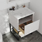 Laviva 313SMR-24W-WC Laviva Alto 24" White Bathroom Vanity with White Carrara Marble Countertop 313SMR-24W-WC