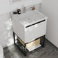 Laviva 313SMR-24W-WC Laviva Alto 24" White Bathroom Vanity with White Carrara Marble Countertop 313SMR-24W-WC