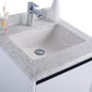 Laviva 313SMR-24W-WC Laviva Alto 24" White Bathroom Vanity with White Carrara Marble Countertop 313SMR-24W-WC