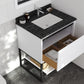 Laviva 313SMR-30W-BW Laviva Alto 30" White Bathroom Vanity with Black Wood Marble Countertop 313SMR-30W-BW