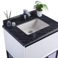 Laviva 313SMR-30W-BW Laviva Alto 30" White Bathroom Vanity with Black Wood Marble Countertop 313SMR-30W-BW