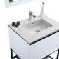 Laviva 313SMR-30W-MW Laviva Alto 30" White Bathroom Vanity with Matte White VIVA Stone Solid Surface Countertop 313SMR-30W-MW