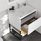 Laviva 313SMR-30W-WC Laviva Alto 30" White Bathroom Vanity with White Carrara Marble Countertop 313SMR-30W-WC