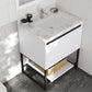 Laviva 313SMR-30W-WC Laviva Alto 30" White Bathroom Vanity with White Carrara Marble Countertop 313SMR-30W-WC