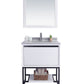 Laviva 313SMR-30W-WS Laviva Alto 30" White Bathroom Vanity with White Stripes Marble Countertop 313SMR-30W-WS