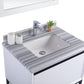 Laviva 313SMR-30W-WS Laviva Alto 30" White Bathroom Vanity with White Stripes Marble Countertop 313SMR-30W-WS