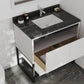 Laviva 313SMR-36W-BW Laviva Alto 36" White Bathroom Vanity with Black Wood Marble Countertop 313SMR-36W-BW