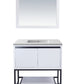 Laviva 313SMR-36W-MW Laviva Alto 36" White Bathroom Vanity with Matte White VIVA Stone Solid Surface Countertop 313SMR-36W-MW