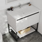 Laviva 313SMR-36W-MW Laviva Alto 36" White Bathroom Vanity with Matte White VIVA Stone Solid Surface Countertop 313SMR-36W-MW