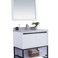 Laviva 313SMR-36W-WS Laviva Alto 36" White Bathroom Vanity with White Stripes Marble Countertop 313SMR-36W-WS