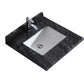 Laviva 313SQ1H-24-BW Laviva Forever 24" Single Hole Black Wood Marble Countertop with Rectangular Ceramic Sink 313SQ1H-24-BW