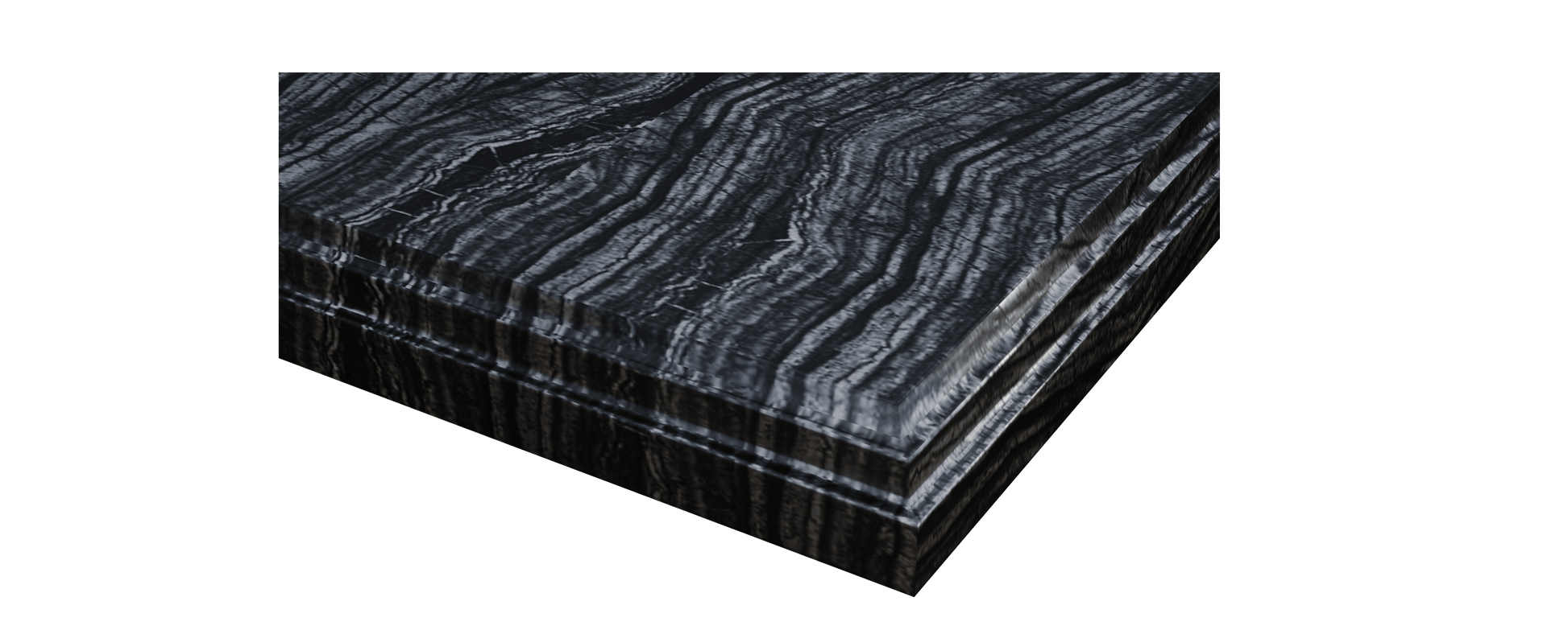 Laviva 313SQ1H-24-BW Laviva Forever 24" Single Hole Black Wood Marble Countertop with Rectangular Ceramic Sink 313SQ1H-24-BW