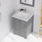 Laviva 313SQ1H-24-WC Laviva Forever 24" Single Hole White Carrara Marble Countertop with Rectangular Ceramic Sink 313SQ1H-24-WC