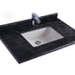 Laviva 313SQ1H-36-BW Laviva Forever 36" Single Hole Black Wood Marble Countertop with Rectangular Ceramic Sink 313SQ1H-36-BW