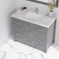 Laviva 313SQ1H-42-WC Laviva Forever 42" Single Hole White Carrara Marble Countertop with Rectangular Ceramic Sink 313SQ1H-42-WC