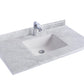 Laviva 313SQ1H-42-WC Laviva Forever 42" Single Hole White Carrara Marble Countertop with Rectangular Ceramic Sink 313SQ1H-42-WC