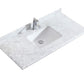 Laviva 313SQ1H-48-WC Laviva Forever 48" Single Hole White Carrara Marble Countertop with Rectangular Ceramic Sink 313SQ1H-48-WC