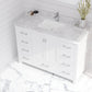 Laviva 313SQ1H-48-WC Laviva Forever 48" Single Hole White Carrara Marble Countertop with Rectangular Ceramic Sink 313SQ1H-48-WC