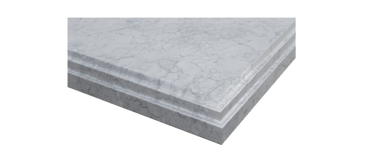 Laviva 313SQ1H-60-WC Laviva Forever 60" Single Hole White Carrara Marble Countertop with Double Rectangular Ceramic Sinks 313SQ1H-60-WC