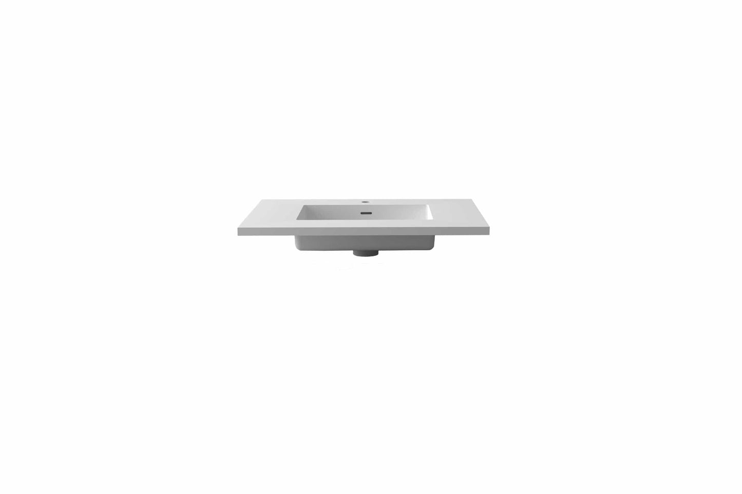 Laviva 313SQ1HSS-30-MW Laviva Forever VIVA Stone 30" Matte White Solid Surface Countertop with Integrated Sink 313SQ1HSS-30-MW