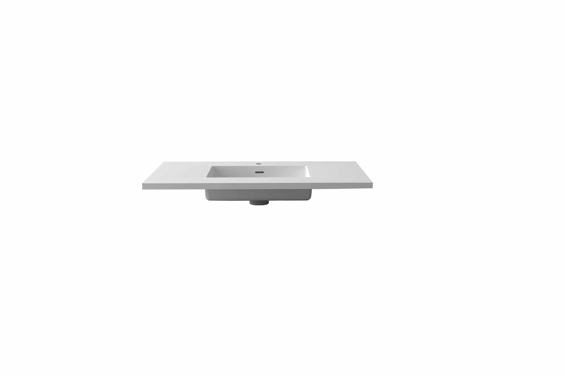 Laviva 313SQ1HSS-36-MW Laviva Forever VIVA Stone 36" Matte White Solid Surface Countertop with Integrated Sink 313SQ1HSS-36-MW