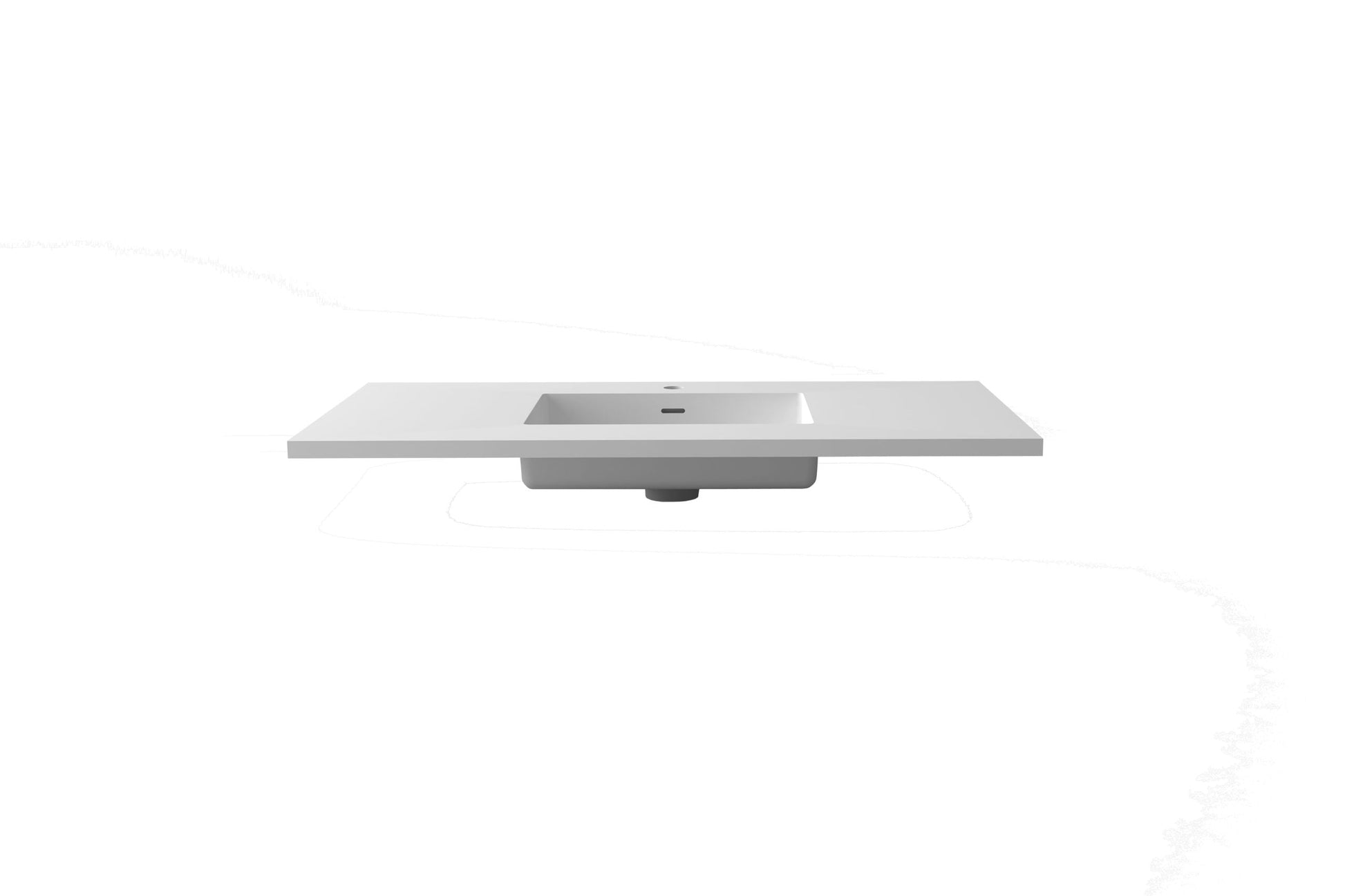 Laviva 313SQ1HSS-48-MW Laviva Forever VIVA Stone 48" Matte White Solid Surface Countertop with Integrated Sink 313SQ1HSS-48-MW