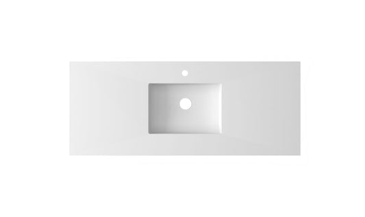 Laviva 313SQ1HSS-54-MW Laviva Forever VIVA Stone 54" Matte White Solid Surface Countertop with Integrated Sink 313SQ1HSS-54-MW