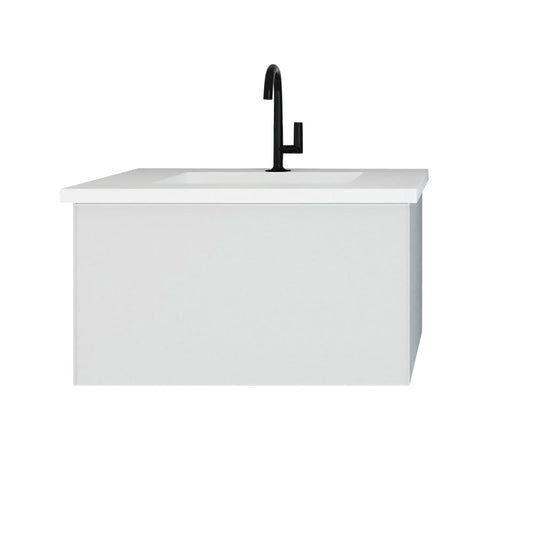 Laviva 313VTR-30CW-MW Laviva Vitri 30" Cloud White Bathroom Vanity with VIVA Stone Matte White Solid Surface Countertop 313VTR-30CW-MW