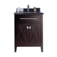 Laviva 313YG319-24B-BW Laviva Wimbledon 24" Brown Bathroom Vanity with Black Wood Marble Countertop 313YG319-24B-BW