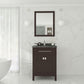 Laviva 313YG319-24B-BW Laviva Wimbledon 24" Brown Bathroom Vanity with Black Wood Marble Countertop 313YG319-24B-BW