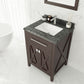 Laviva 313YG319-24B-BW Laviva Wimbledon 24" Brown Bathroom Vanity with Black Wood Marble Countertop 313YG319-24B-BW