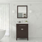 Laviva 313YG319-24B-MW Laviva Wimbledon 24" Brown Bathroom Vanity with Matte White VIVA Stone Solid Surface Countertop 313YG319-24B-MW