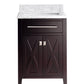 Laviva 313YG319-24B-WC Laviva Wimbledon 24" Brown Bathroom Vanity with White Carrara Marble Countertop 313YG319-24B-WC