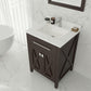 Laviva 313YG319-24B-WQ Laviva Wimbledon 24" Brown Bathroom Vanity with White Quartz Countertop 313YG319-24B-WQ