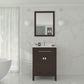 Laviva 313YG319-24B-WQ Laviva Wimbledon 24" Brown Bathroom Vanity with White Quartz Countertop 313YG319-24B-WQ